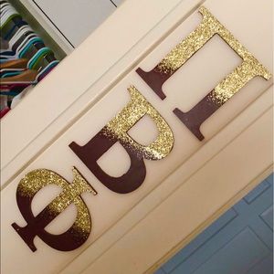Wooden Pi Phi Glitter Letters